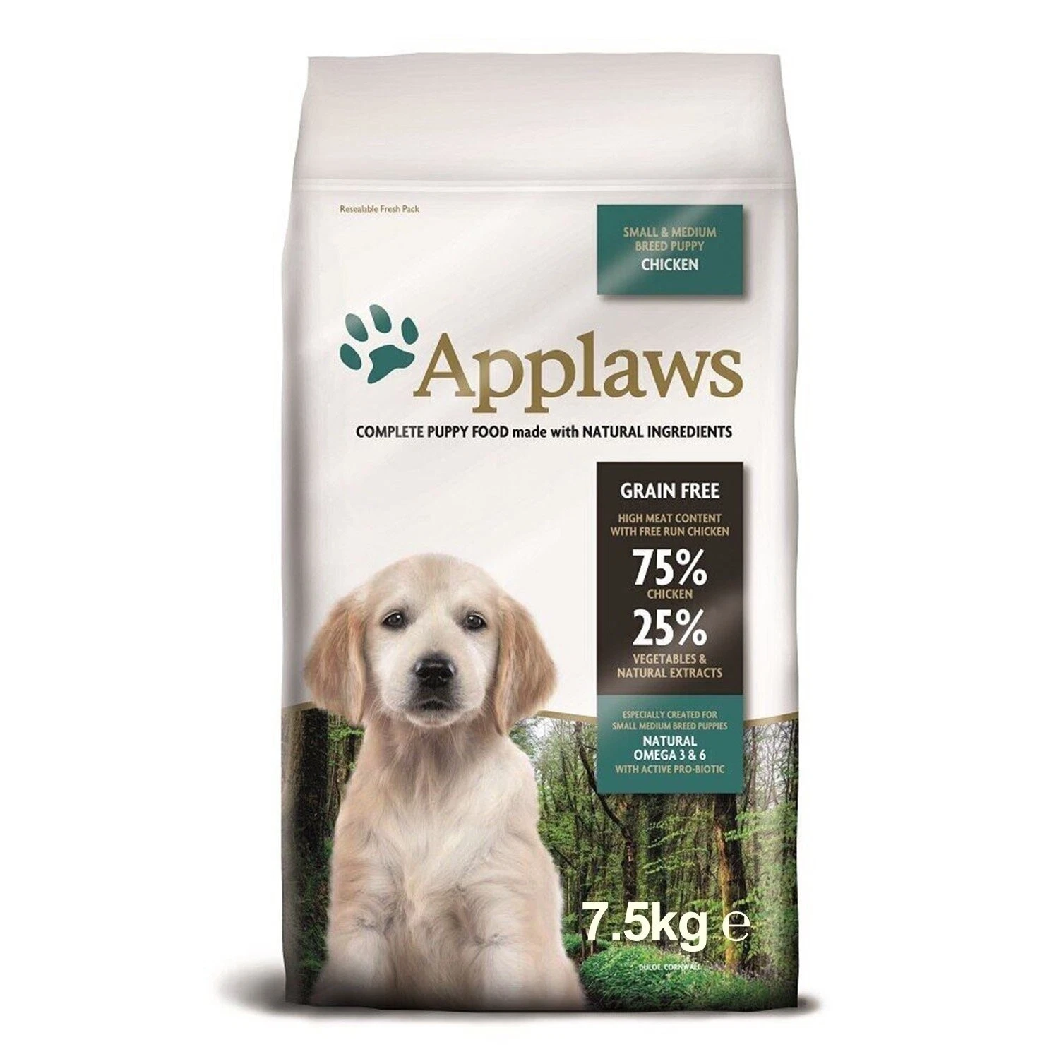 7.5kg Applaws Natural Dog Dry Food Puppy Chicken Small & Medium Breed