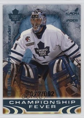 2000-01 Pacific Aurora Championship Fever Platinum Blue 77/92 Curtis Joseph 17ex