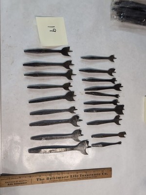 Graduated Center Point Brace Drill Bits Batwing Bat Wing Hand Forged Tool