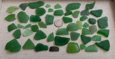Genuine Real Beach Sea Glass mixed lot of pieces Greens bottles Lot 159