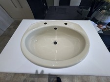 Champagne Plastic Vanity Basin 535mmx435mm With Worktop,  Brand New/ Old Stock