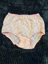 NWOT VINTAGE LACE COTTON UNBRANDED BRIEF 70S DEFECTS PINK