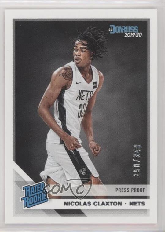 2019 Donruss Rated Press Proof Silver 258/349 Nic Claxton Nicolas Rookie RC f8l