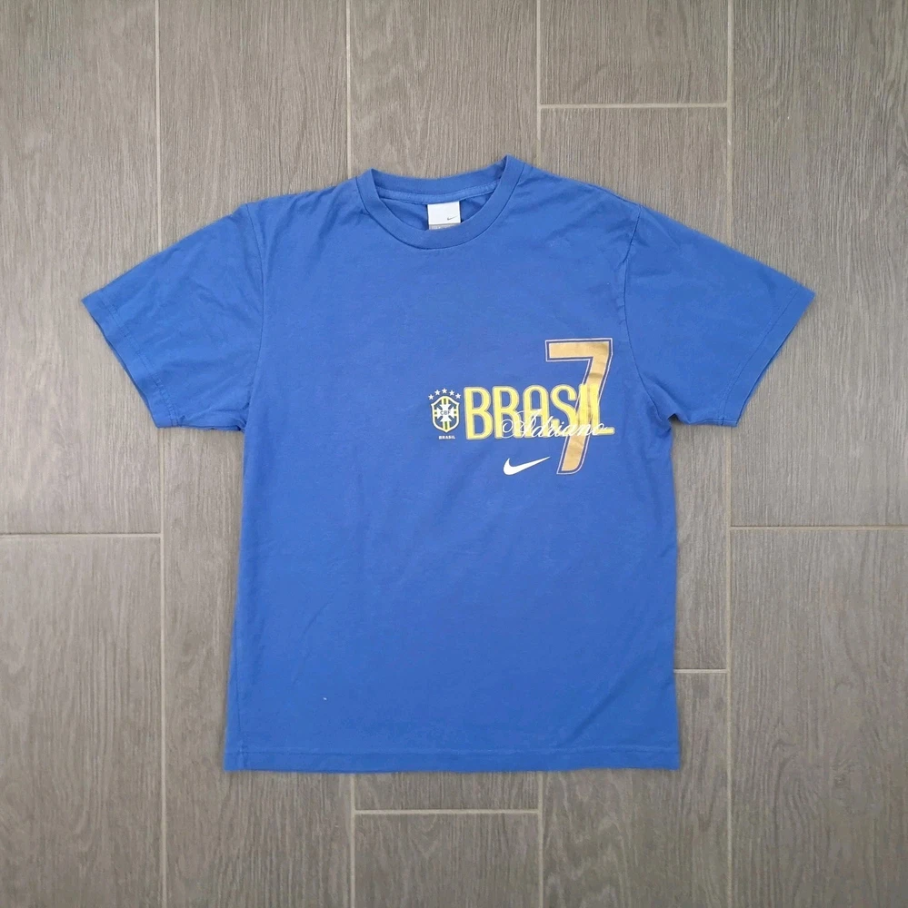 Vintage Retro 2002 Brasilien Adriano 7 Shirt Größe: M Pashanim Y2K Fußball Nike