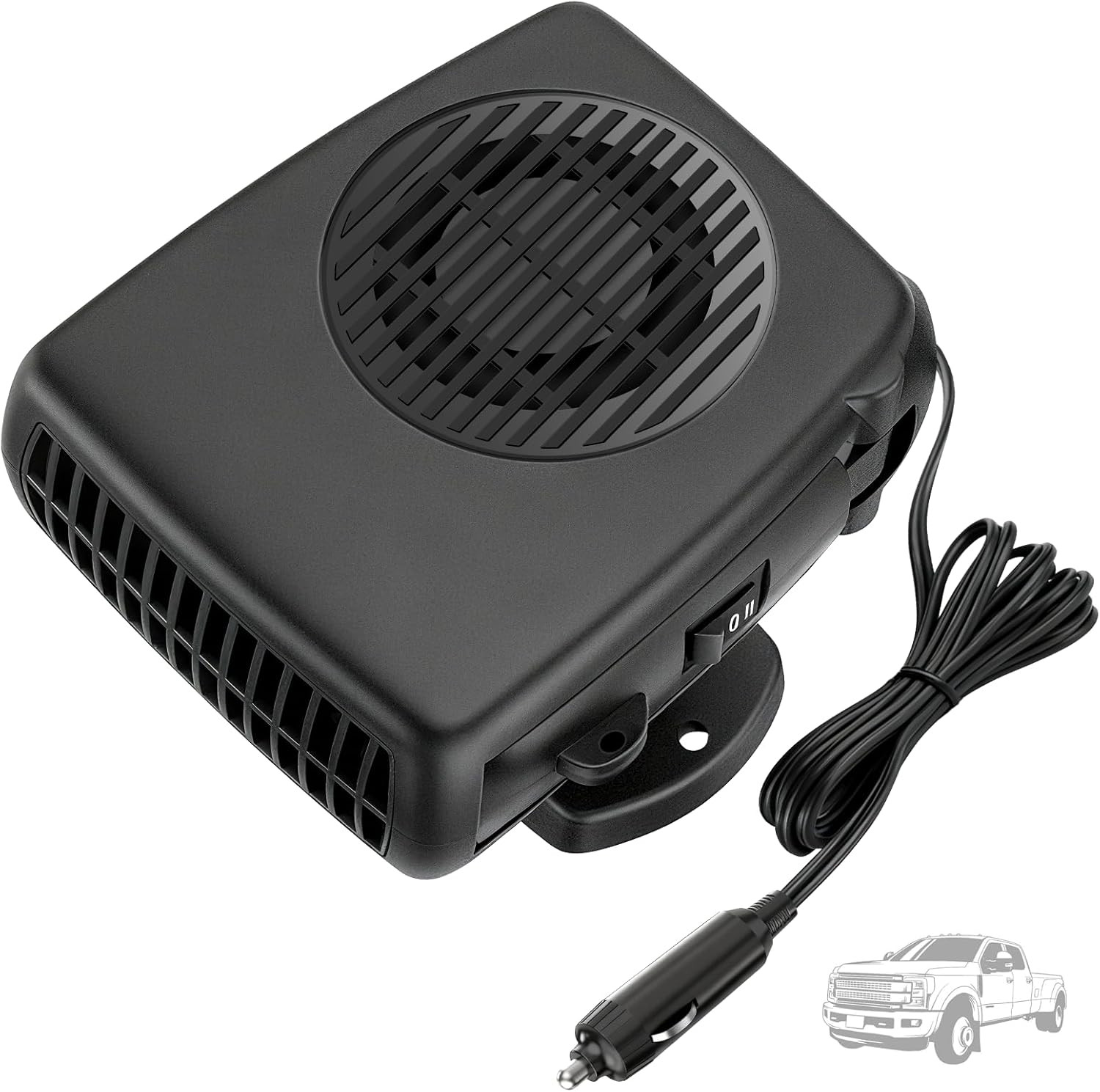 Chauffage Voiture 12V 200W Noir Puissant pour Prise Allume Cigare