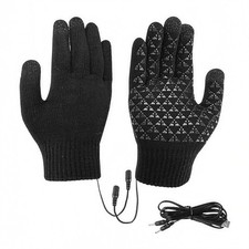 USB Heated Gloves Winter Touchscreen Thermal Hand Warmer Ski Cycling No Battery