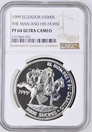 1999 Ecuador NGC PF 64 UC - S5000S The Man & His Horse