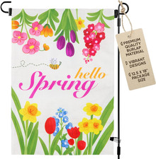 Hello Spring Garden Flag 12.5 X 18 Inch Double-Sided Spring Flags Garden, Weat