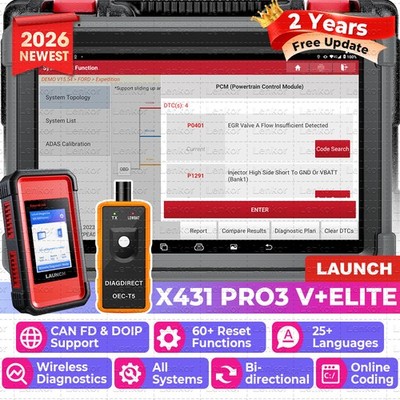 LAUNCH X431 PRO3S+ ELITE PRO5 Car Truck Diagnostic Tool ECU J2534 Programming