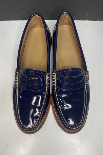 G.H. Mocasines Bass para mujer Weejuns Whitney Penny talla 8 M charol azul marino - Imagen 4 de 17