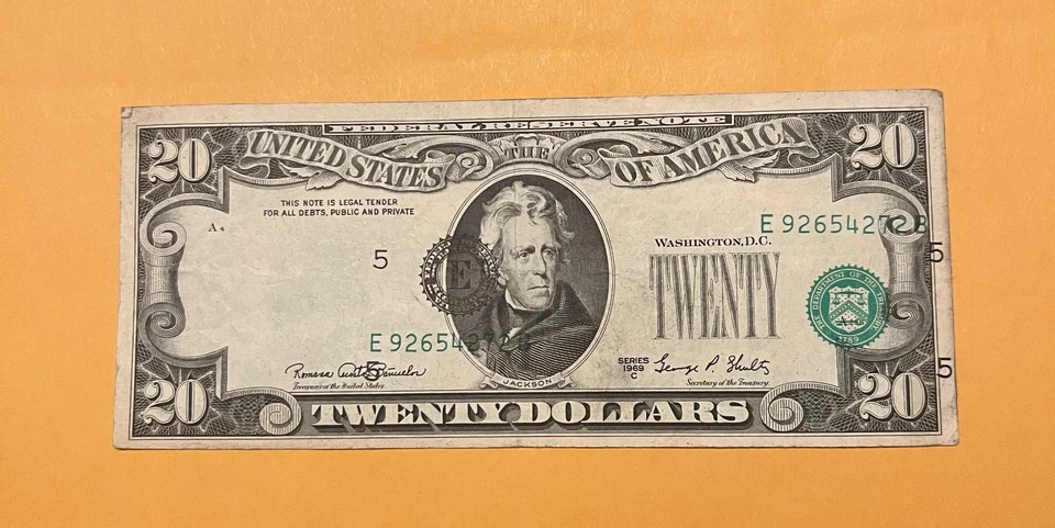 Major Shift of 3rd Printing 1969-c  $20  FRN , Scarce - Image 2 of 4