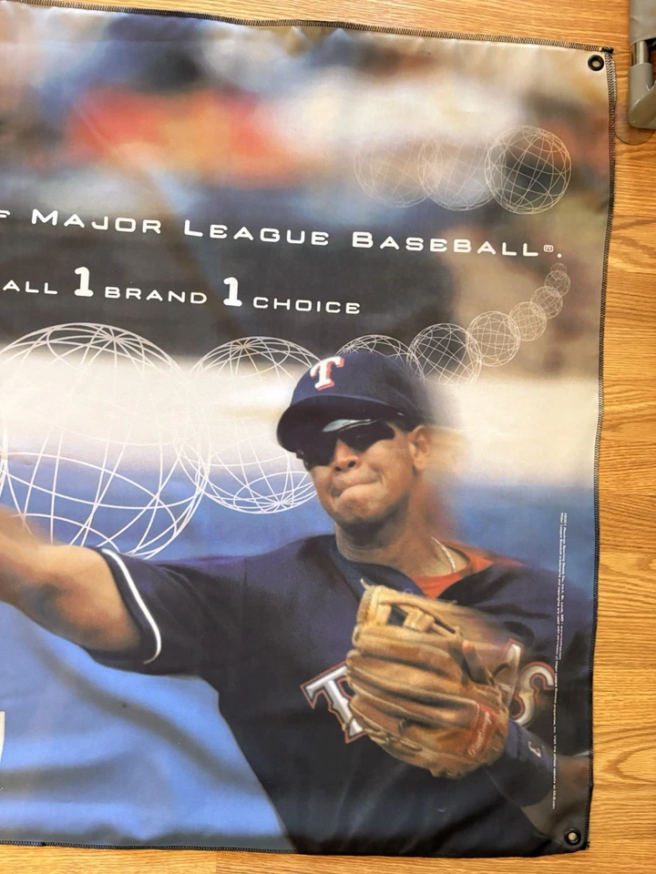 Rawlings 2001 "1 bola 1 marca" MLB Banner - Alex Rodríguez Texas Rangers 48x36 Foto 4 de 4
