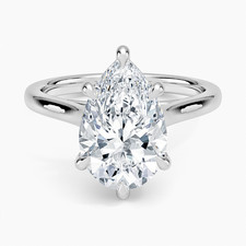 Lab Grown 3 CT D/VS2 Pear IGI Certified Diamond Engagement Six Prong Set Ring