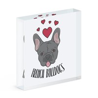 Liebe FranzöSische Bulldoggen Acryl Foto Block Rahmen Lustig Hund Welpe