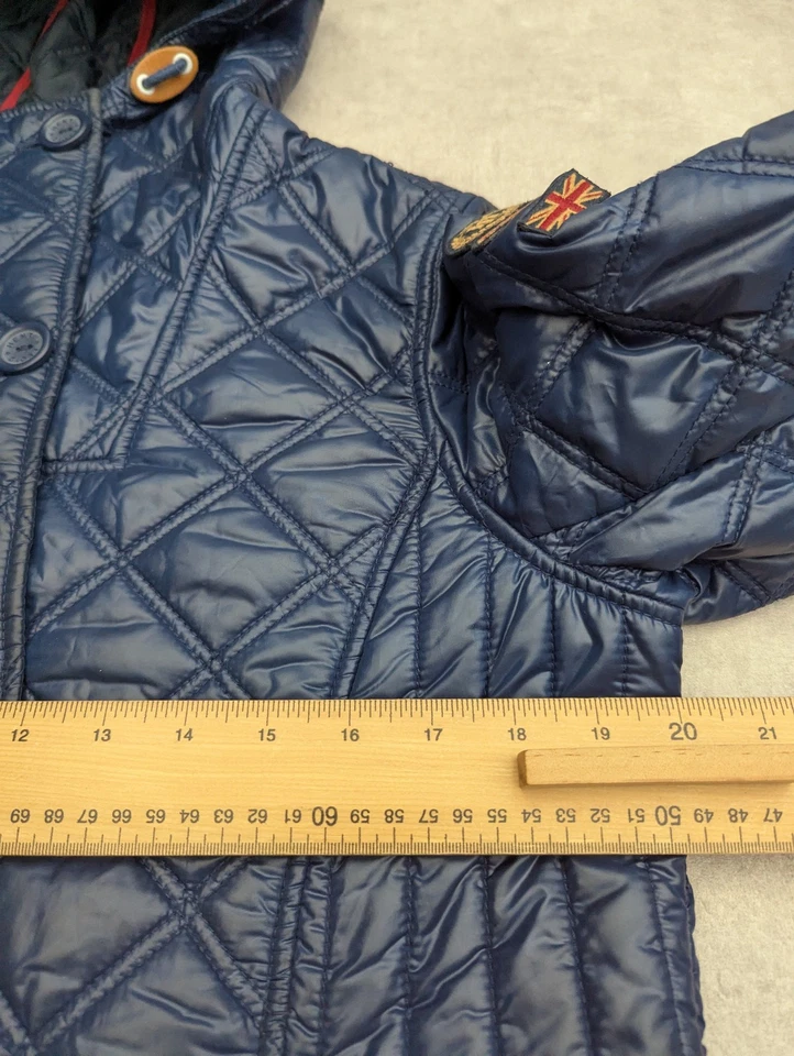 Henri Lloyd Jacket Womens M Navy Quilted Smart Coat Preppy Nautical Country Hood - Image 3 of 4