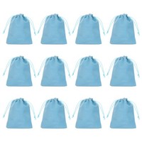 "12 StüCk Geschenkbeutel Samt,4 X 5\",Schmuckbeutel Samt Mit Kordelzug,Hellblau"