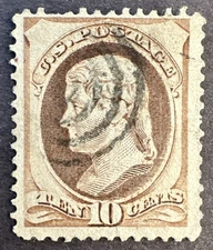 US 1882 Scott #209 Used Stamp 10c Brown - Jefferson