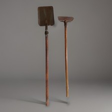 2 Antique Child  s Wood Handled Garden Tools, C1900