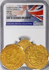 Great Britain Charles I (1625-1649) Gold Crown ND (1630-1631). NGC AU-55. Choice