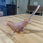Vintage Fenton Cranberry Pink Bird of Happiness Art Glass Figurine EUC VTG