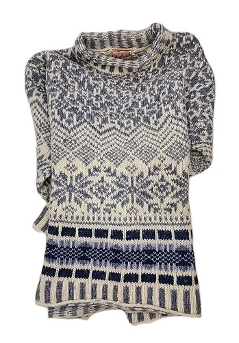 Woolrich Sweater Womens Crew Wool Blend Item 9346 Oatmeal Snowflake Christmas L - Picture 16 of 18