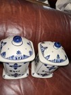 Sniker & Tee Stoneware Pottery Canister Set Delfts Blue Floral Holland — photo 2