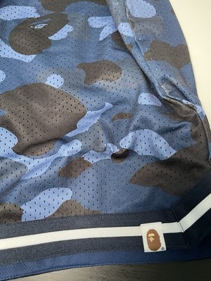 New Bape Color Camo Wide Fit Basketball Shorts Size XL Navy 1i30