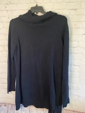 H By Halston Cowl Neck Knit Tunic Swing Black  Size 1XL