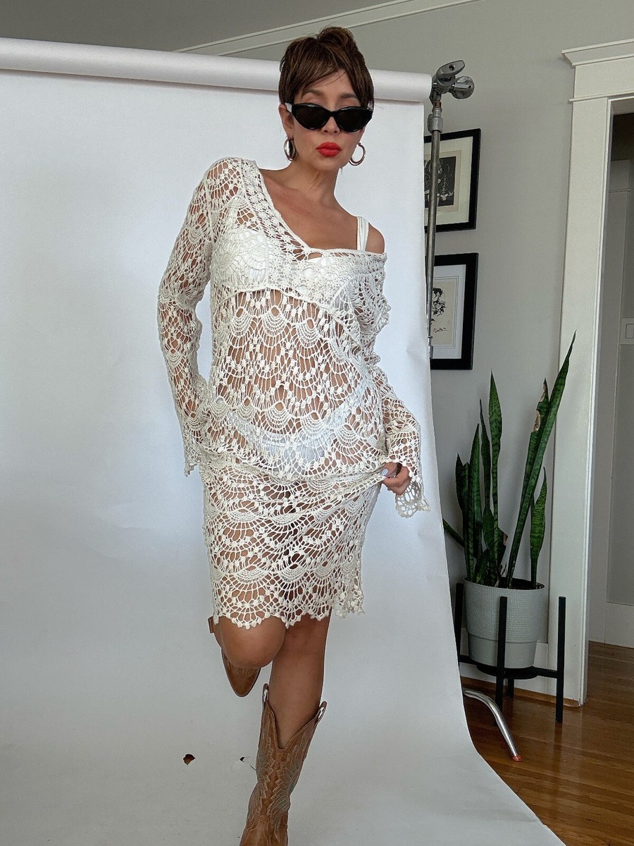 Vintage Crochet Midi Dress View 2
