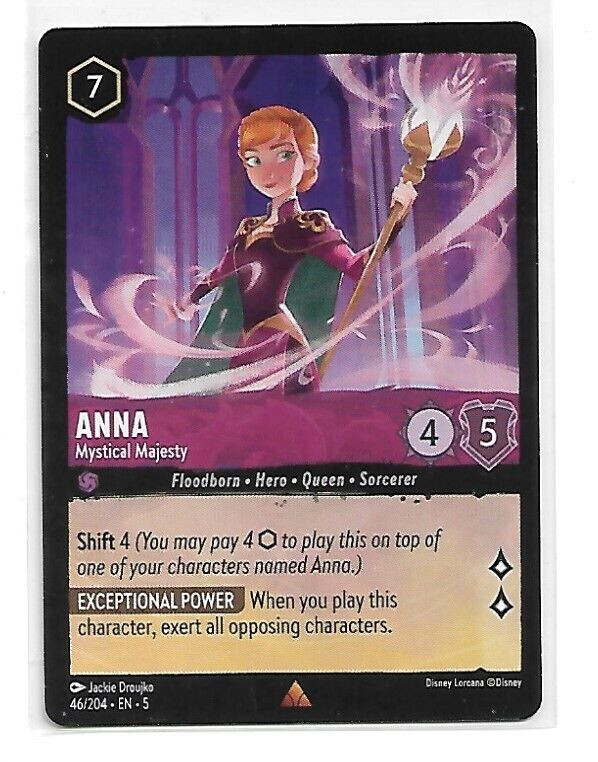 Anna Mystical Majesty 46/204 EN5 Rare Disney Lorcana Shimmering Skies NM