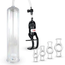 LeLuv Penis Pump 12 Inch Large EasyOp Zgrip with 4 Constriction Rings Sizes