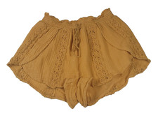 American Eagle Size XS Yellow Lace Waffle Lined Shorts