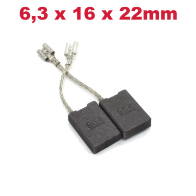 2x Kohlebürsten 6,3x16x22mm für Bosch GWS 26-180 JH, 26-180 LVI, 26-230 B