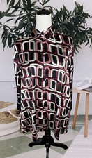 Vintage Geometric 70  s Style Button Down Medium