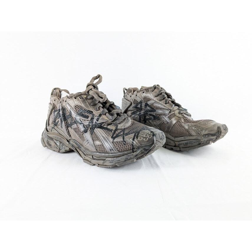 Balenciaga Monocolor Graffiti Mesh Runner in Dark Taupe