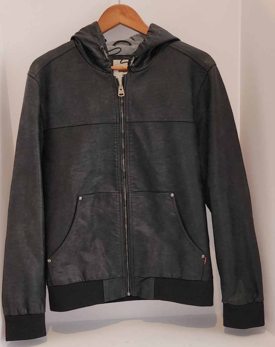 Levi Jacket Mens Faux Leather Full Zip Size M (Rn No. 54163) | eBay