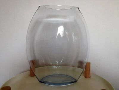 Large Clear Glass Flower Vase 36cm Tall Oval Shape Vases