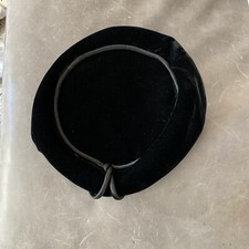 Christine Original Velvet Beaded Pillbox Hat 50s 60s