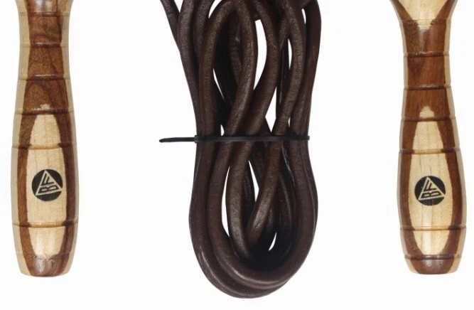 BF Springseil Profi Leder Holzgriff Skipping Rope Boxen Sprungseil Erwachsene - Bild 3 von 3