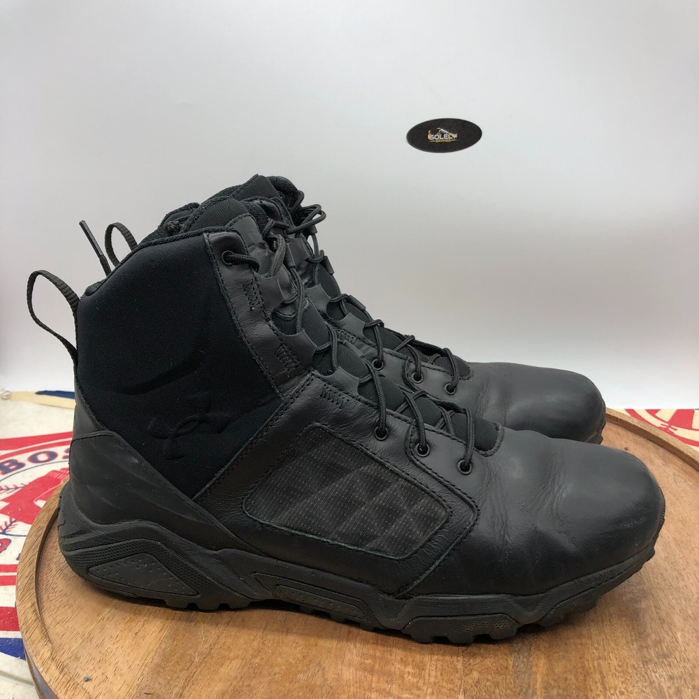 Under Armour Mens Tactical Zip 2.0 Mid Black Combat Boots Size 10 Hiking Shoes