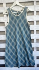Gap Y2K Blue White Checkerboard Summer Sheath Dress Women Size M.