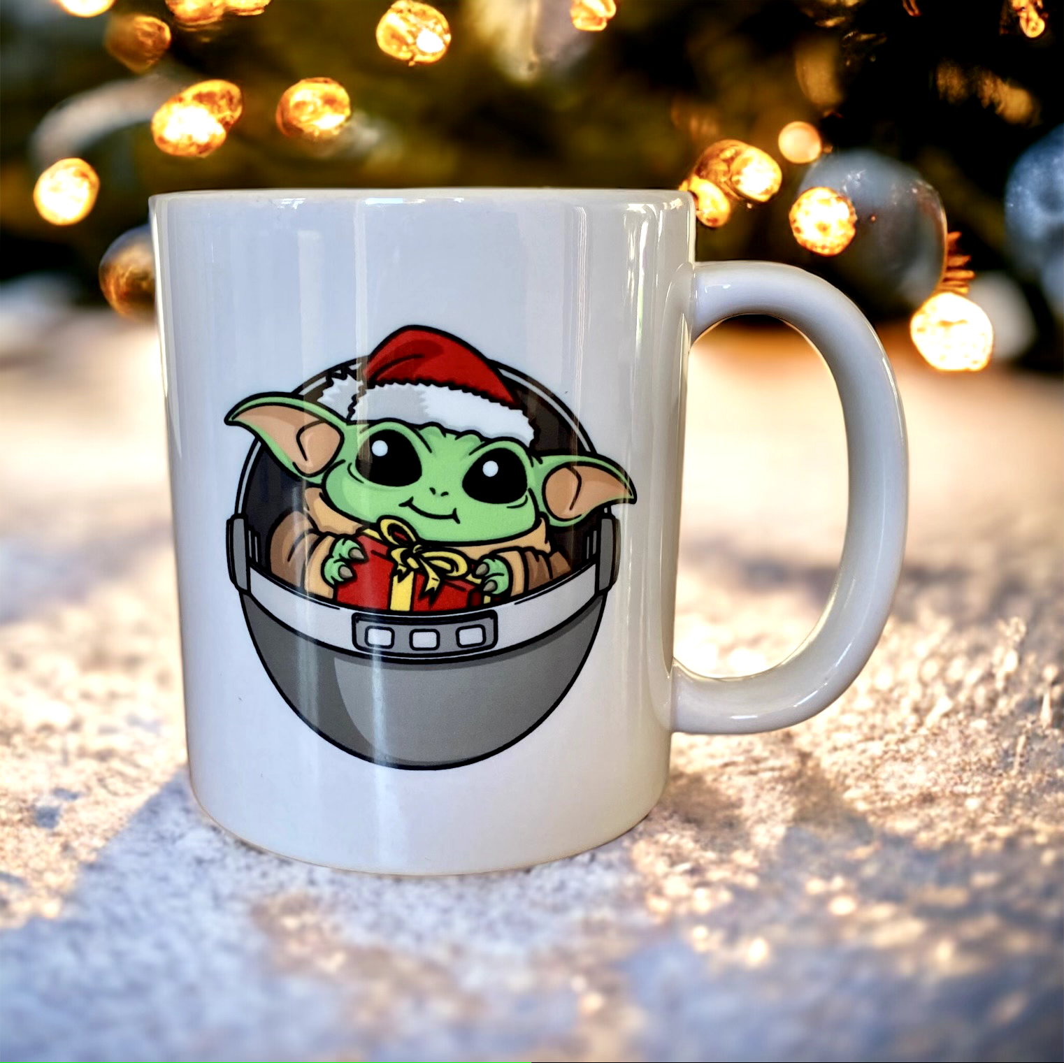 Christmas Grogu character 11oz Mug Baby Yoda Mandalorian Xmas Coffee Mug