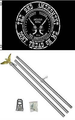 3x5 2nd Amendment Don't Tread On Me Flag Aluminum Pole Kit Set 3'x5'
