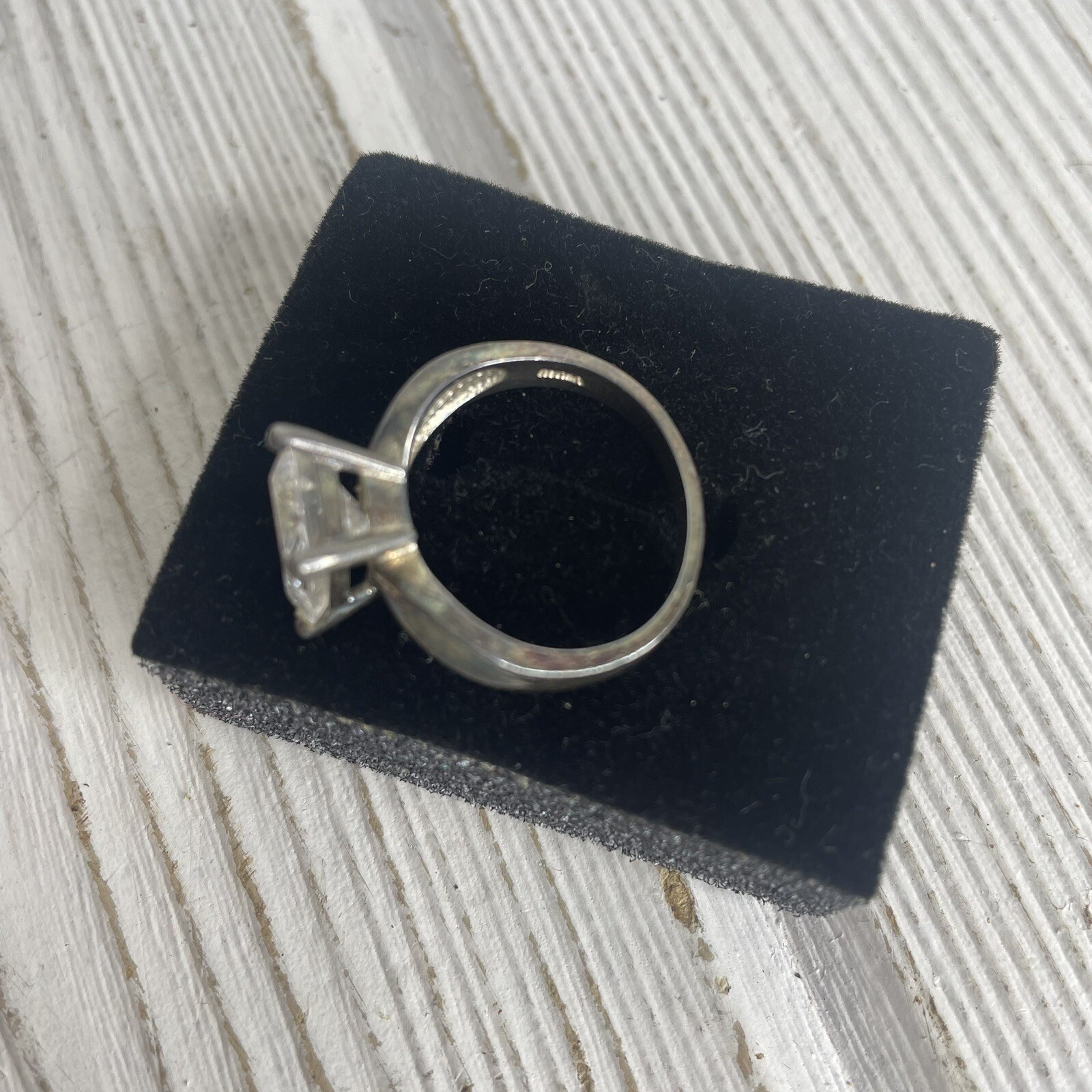 Absolute Simulated Diamond Ring Sterling Emerald … - image 3