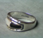 Vintage Navajo Ted OTT Sterling Silver Black Onyx Shell Ring — photo 4