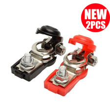 2 car Battery Terminal Connector Top Post Positive Negative Heavy Duty Universal