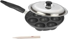 Non Stick Aluminium Appa Patra, Aebleskiver pan with stainless steel Lid  7 cups