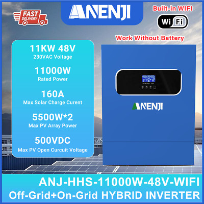 11KW Solar Wechselrichter On-Grid+Off-Grid Hybrid Inverter 2*MPPT 160A 48V 500V