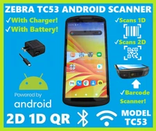 ✅Zebra TC53 Wireless Handheld, Android 13, 2D/1D/QR Barcode Scanner +Charger!🔥⭐