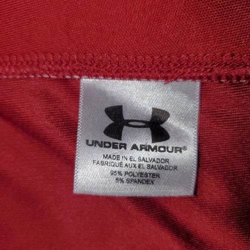 Under Armour HeatGear Short Sleeve Golf Stretch Polo Shirt Red White Mens Sz XL - 第 5/6 張圖片